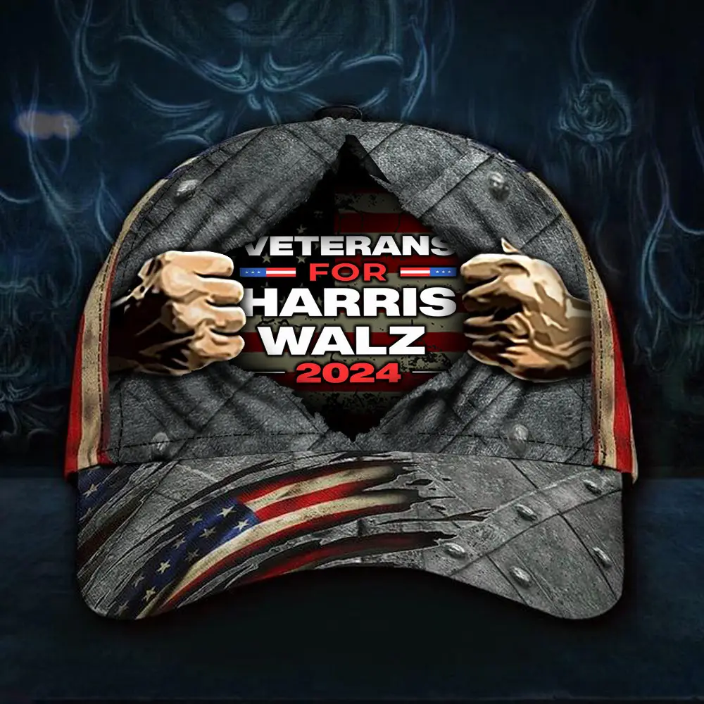 Veterans For Harris Walz 2024 Hat Vote For Harris Walz Vintage Hat Gifts For Veterans