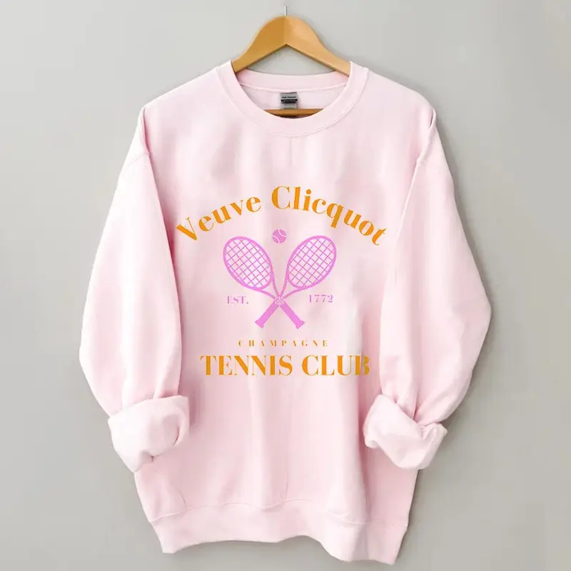 Veuve Clicquot Tennis Sweatshirt Cute Pink Sport Clothing Good Presents For Tennis Lovers Veuve Clicquot Tennis Sweatshirt Cute Pink Sport Clothing Good Presents For Tennis Lovers - Image 1