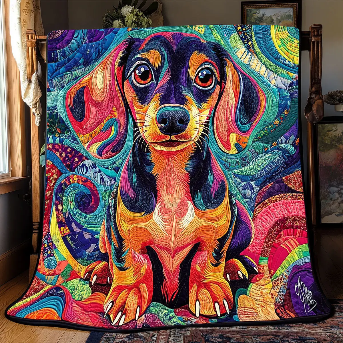 Vibrant Dachshund Quilt Luxury Throw Blankets Useful Gifts For Mom