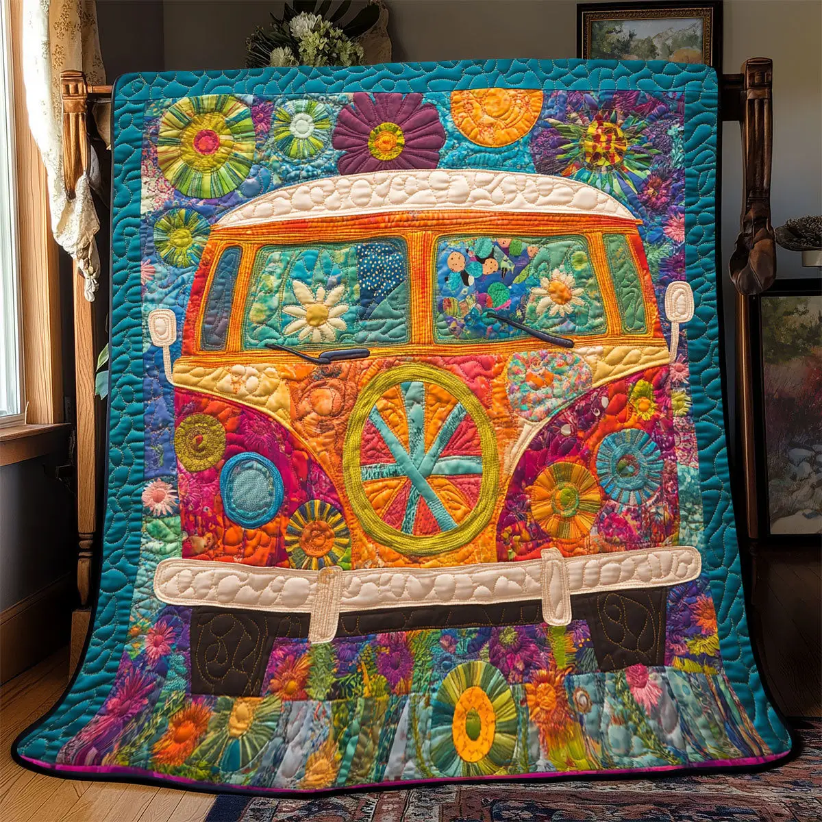 Vibrant Van Quilt Blanket For Couch Mother's Day Gifts For Daughter