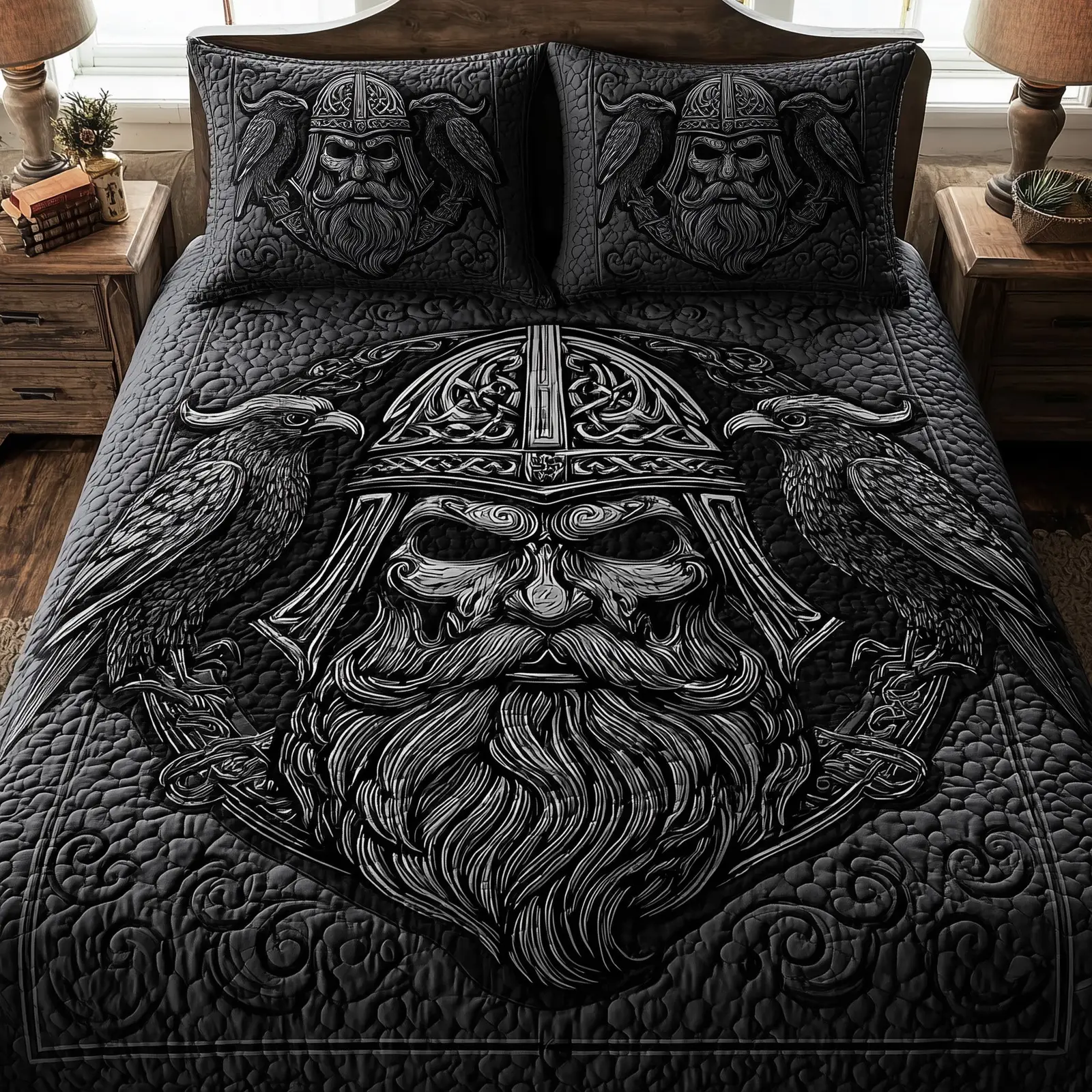 Viking God Quilted Bedding Set For Family(1)