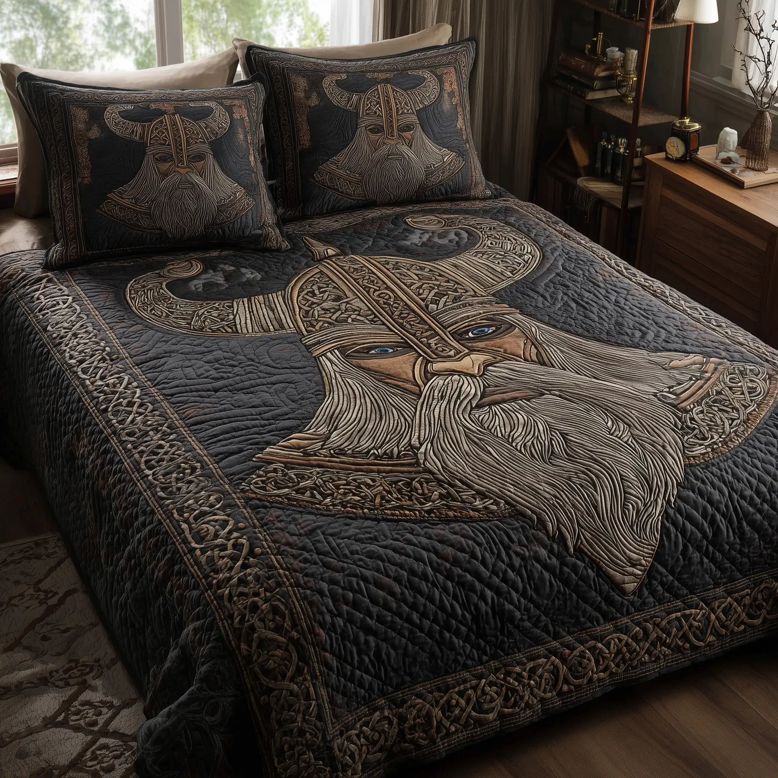 Viking God Quilted Bedding Set For Men(1)