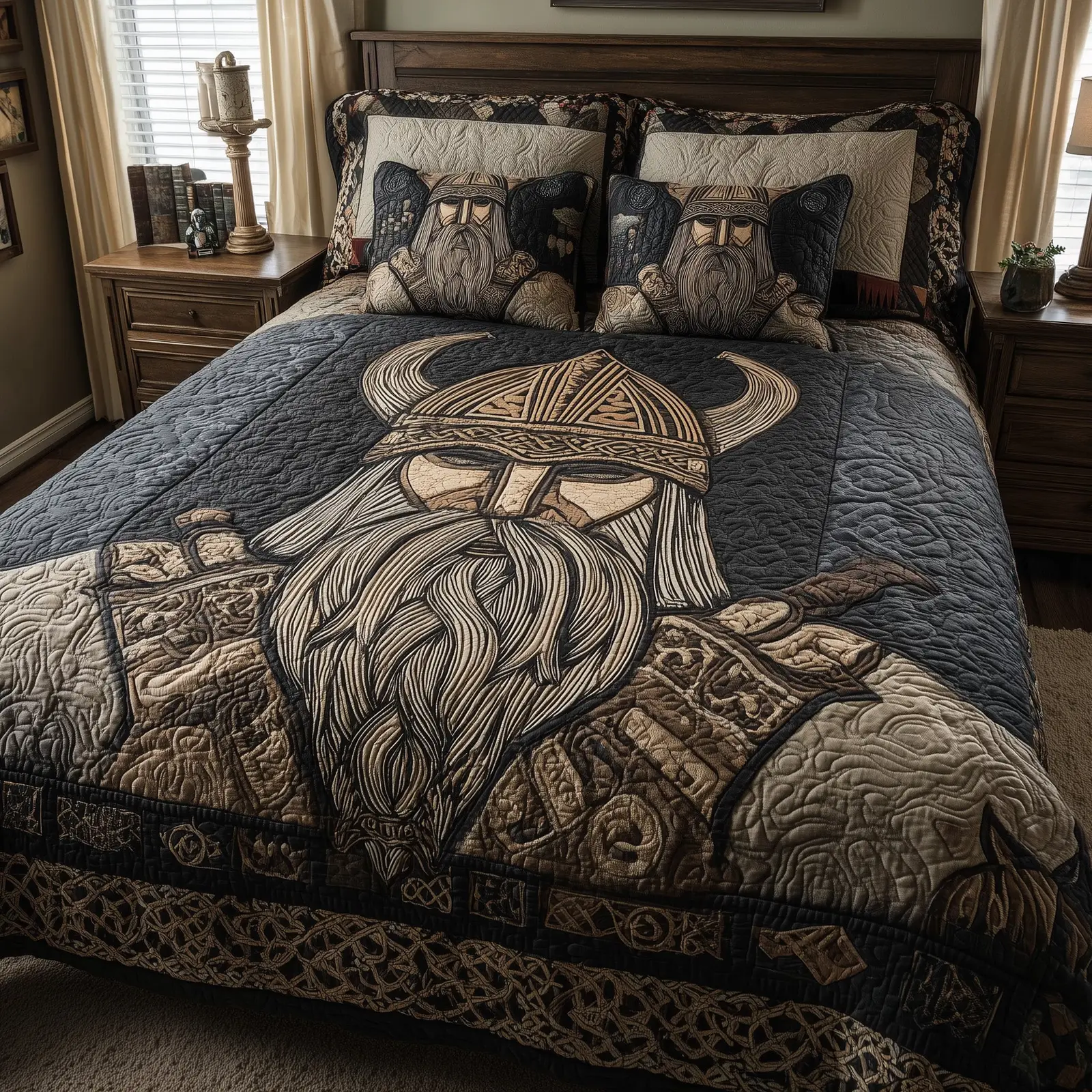 Viking God Quilted Bedding Set For Women