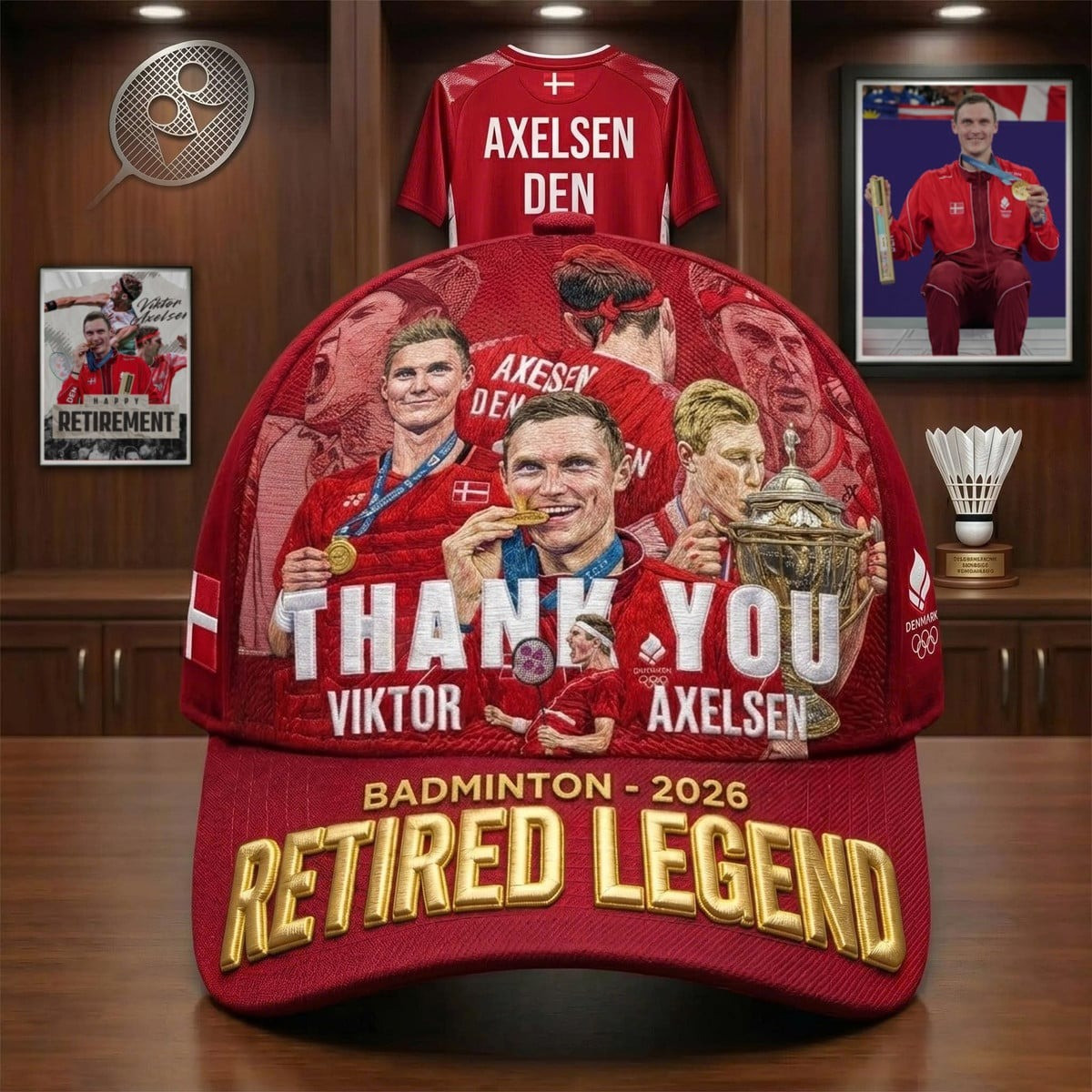 Viktor Axelsen Retired Legend Hat Badminton 2026 Baseball Cap Gift For Fans