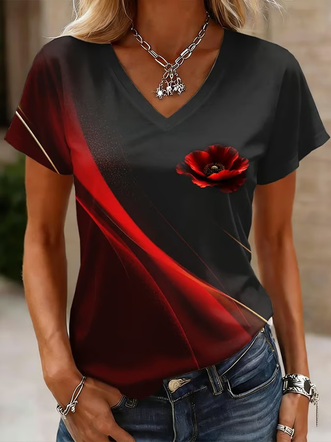 Vintage 250 Years V-Neck Shirt Vintage Elegant Floral Clothing Gift For Mom