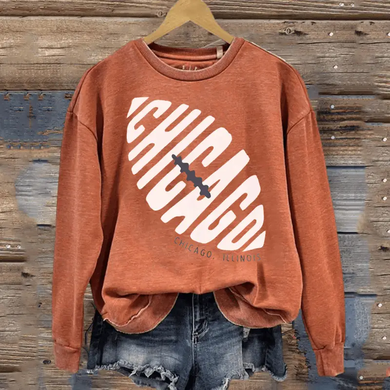 Vintage Chicago Football Sweatshirt Game Day Tee Gift for Mom