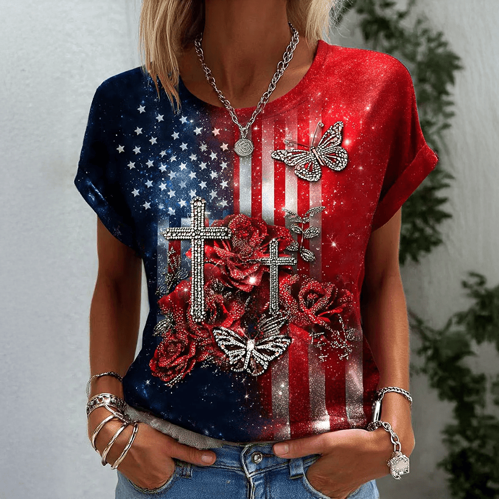 Vintage Faith American Founding 250th Anniversary T-Shirt Fourth Of July Clothes