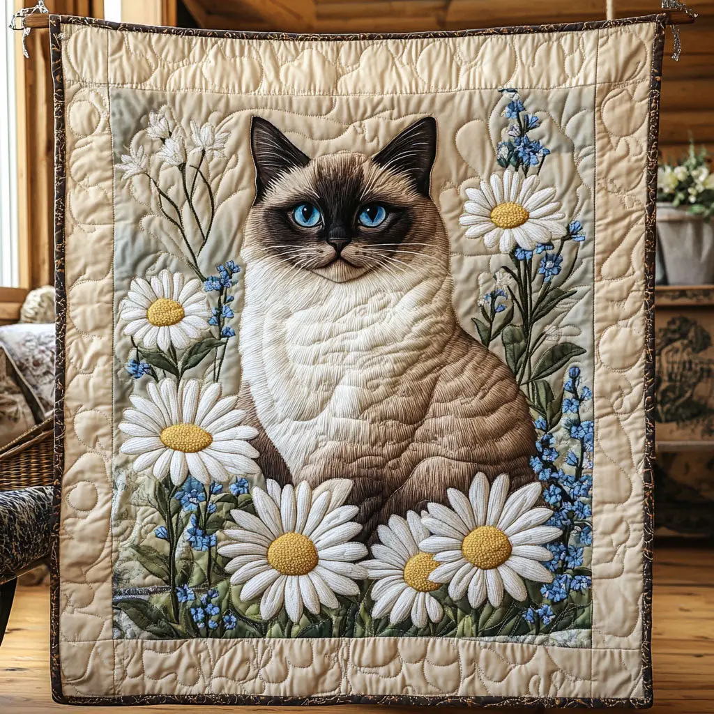 Vintage Feline Charm Best Quilt Throw Blanket Cute Mothers Day Gifts for Mom