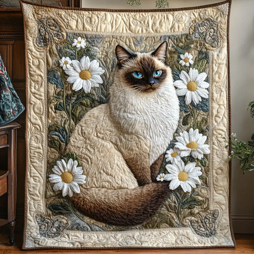 Vintage Feline Charm Quilt Throws And Blankets Mother's Day Gifts For New Moms