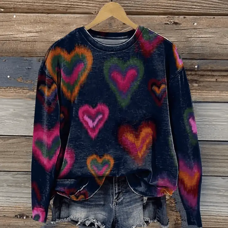 Vintage Gradient Heart Sweatshirt Mental Health Suicide Awareness And Prevention Apparel