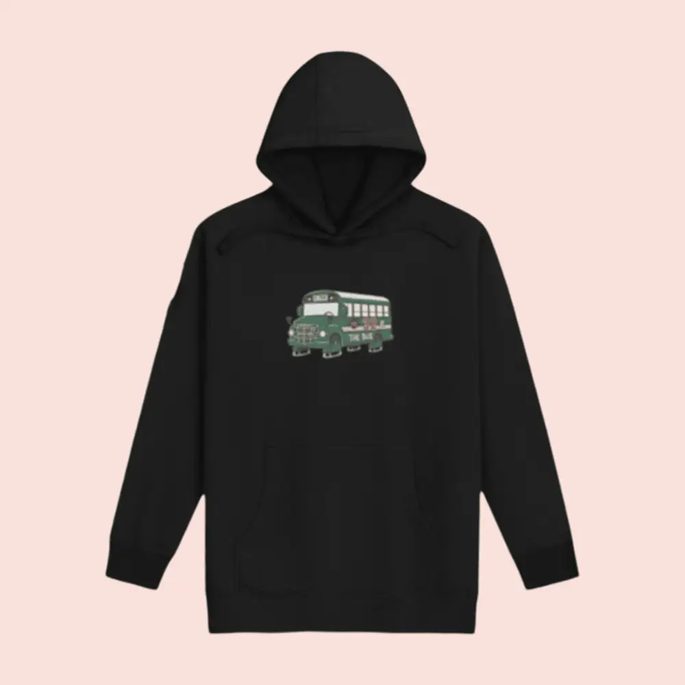 Vintage Green School Bus Hoodie Retro Bus Graphic Pullover Gift For Travelers