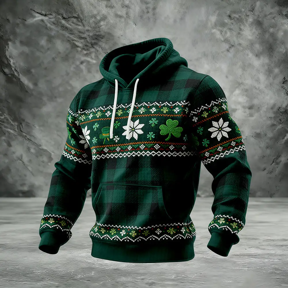 Vintage St. Patrick's Day Shamrocks Hoodie St Patrick's Day Hooded Sweatshirt Holiday Gift Vintage St. Patrick's Day Shamrocks Hoodie St Patrick's Day Hooded Sweatshirt Holiday Gift - Image 1