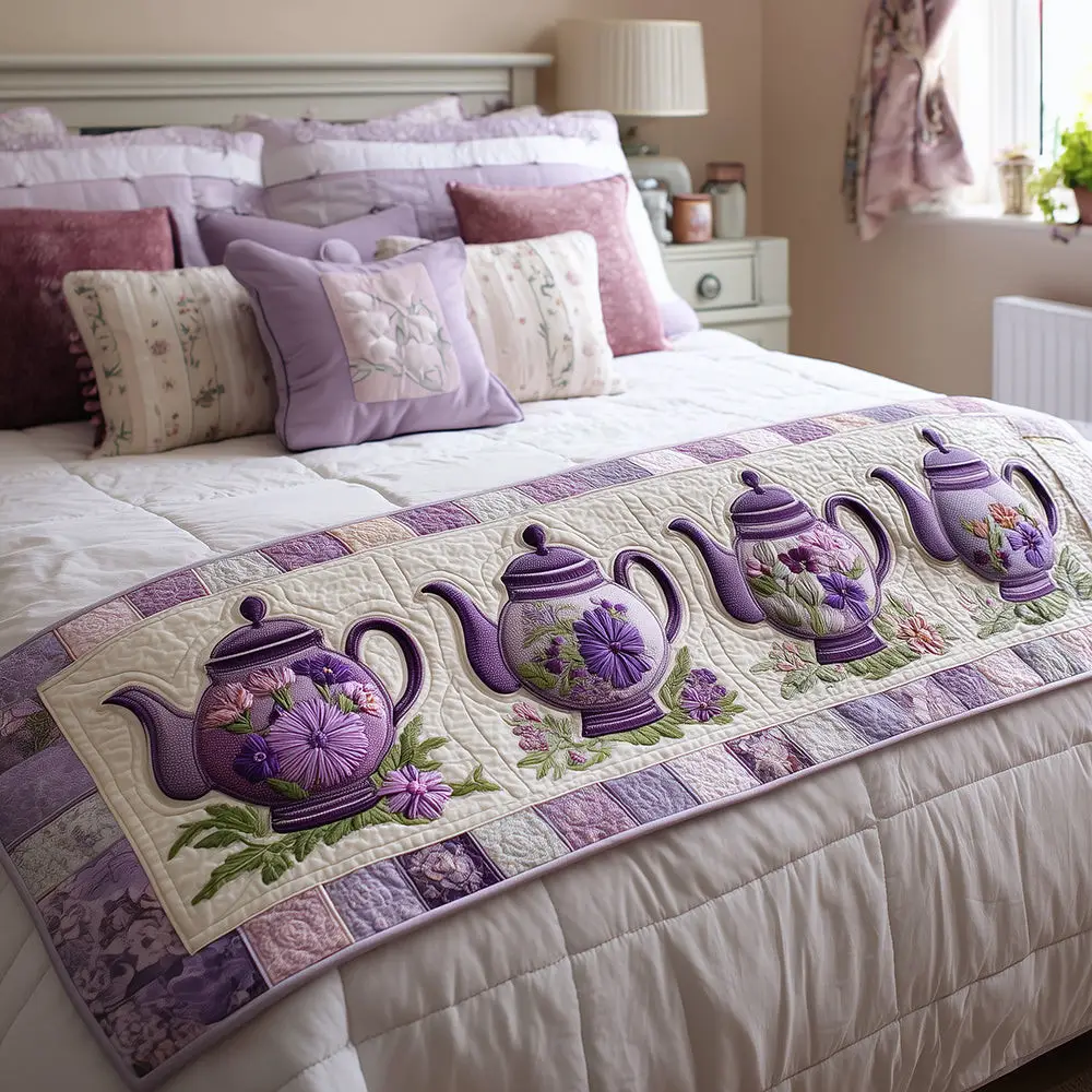 Vintage Tea Bloom Quilted Bed Runner Vintage Tea Blossom Lovely Mother���s Day Gift