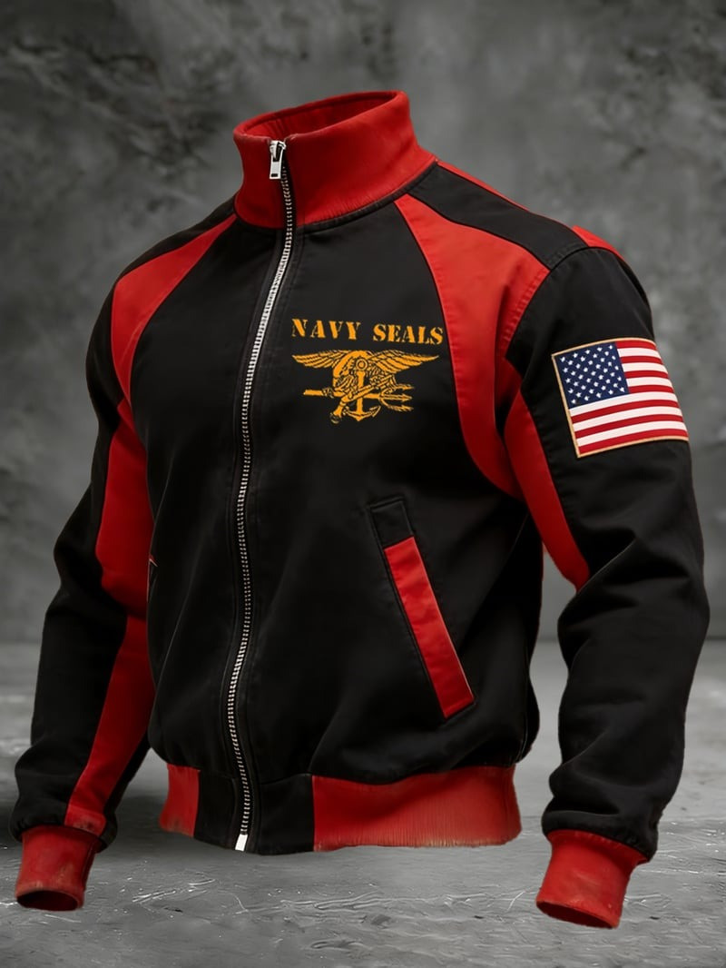 Vintage USA Navy SEAL Jacket Shirt Red Black 250th Anniversary Pullover Gift For Veterans