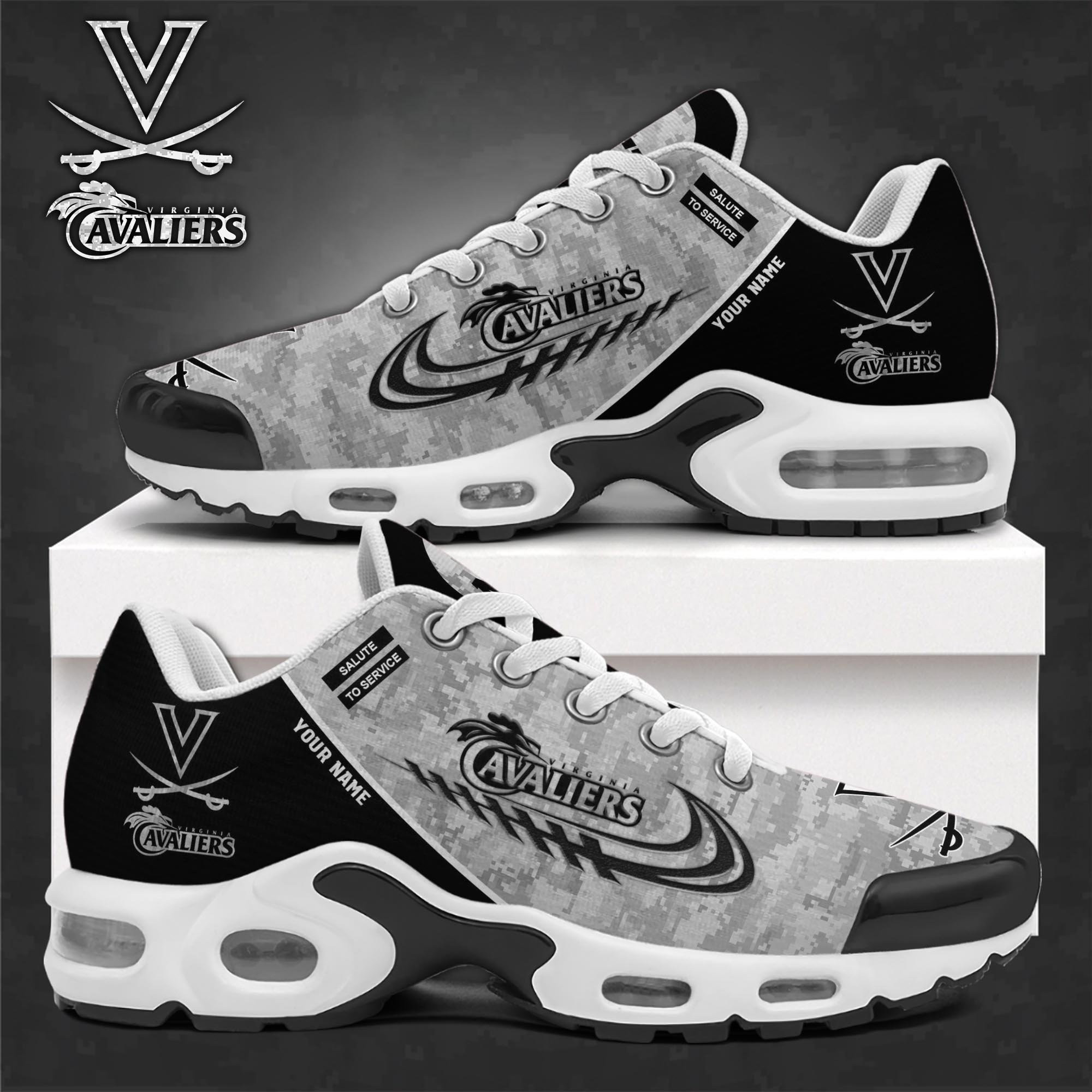 Virginia Cavaliers Shoes 2025 Version Custom Name, Camouflage Shoes
