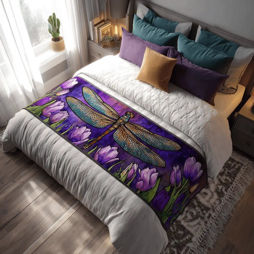 Vivid Dragoy Quilted Bed Runner Vivid Dragoy Floral Gift