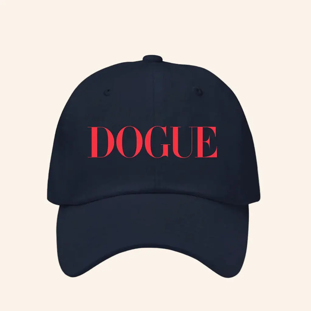 Vogue Merch Dogue Navy Cap With Red Logo Hat Dad Gifts -WearandDecor