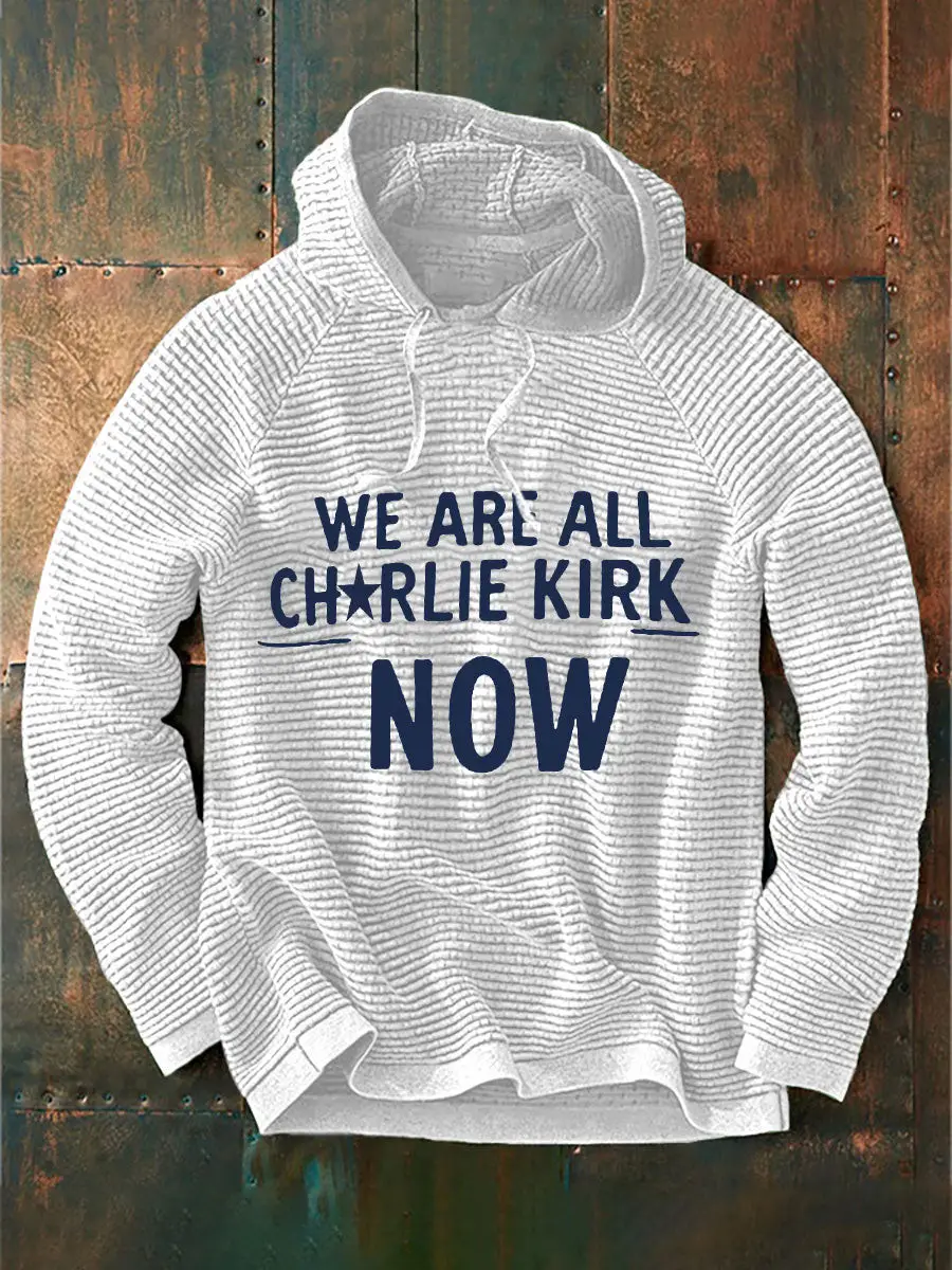 Voice Of Freedom Printed Casual Hoodie White Charlie Kirk American Merch Voice Of Freedom Printed Casual Hoodie White Charlie Kirk American Merch - Image 1