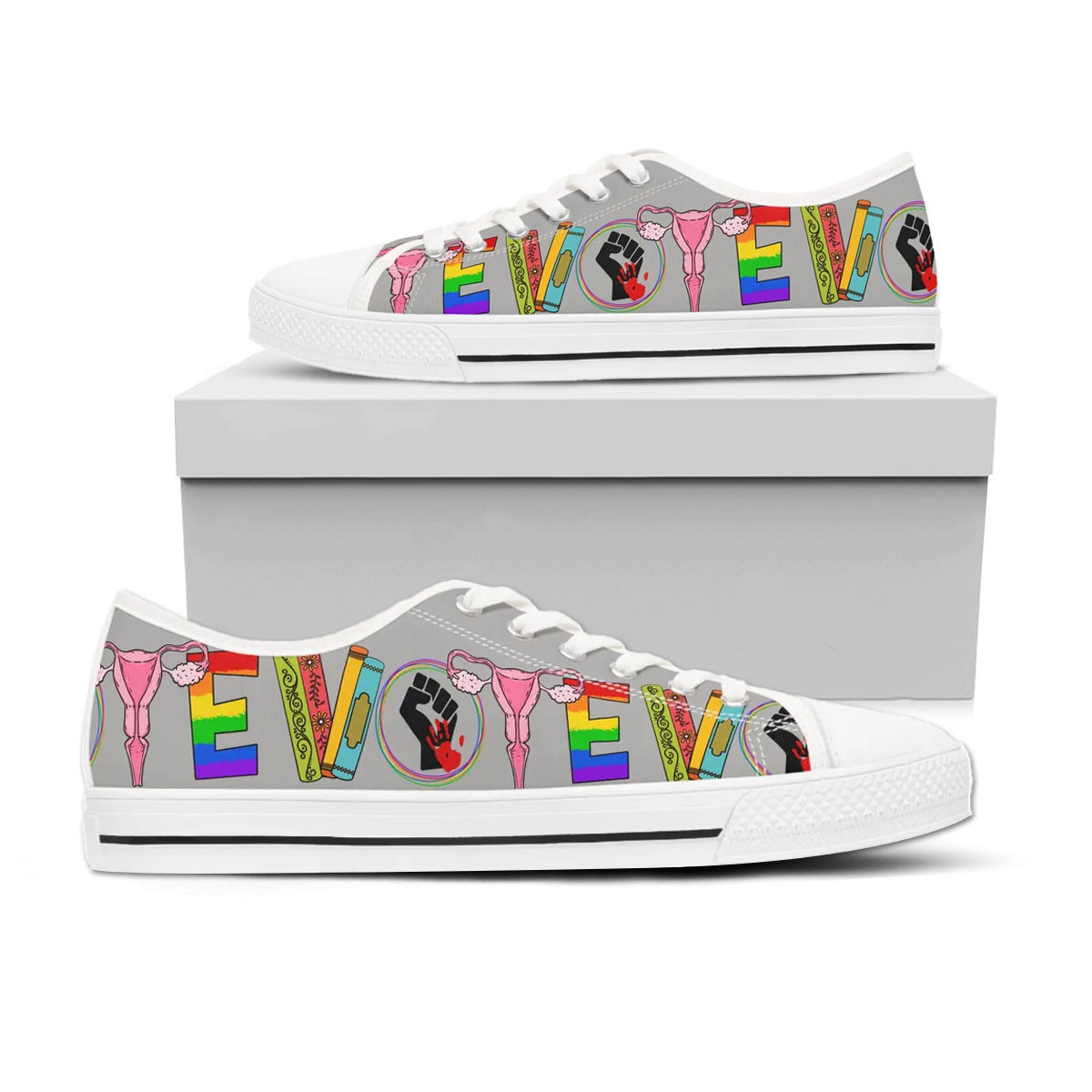 Vote Harris Walz Womens Low Top Sneakers Kamala Harris Shoes Gift For Democrats