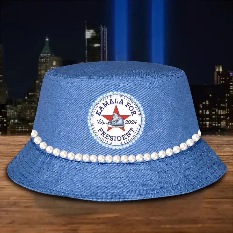 Vote Kamala For President 2024 Bucket Hat Chuck And Pearls Harris Walz Bucket Hat