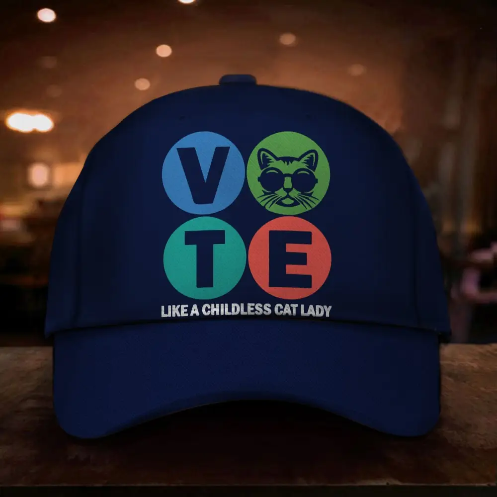 Vote Like A Childless Cat Lady Hat Voting For Kamala Election 2024 Hat Gifts For Him