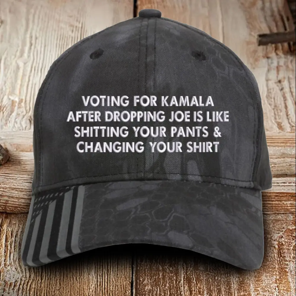 Voting For Kamala After Dropping Joe Is Like Embroidered Hat Anti Democrat Political Hat Voting For Kamala After Dropping Joe Is Like Embroidered Hat Anti Democrat Political Hat - Image 1
