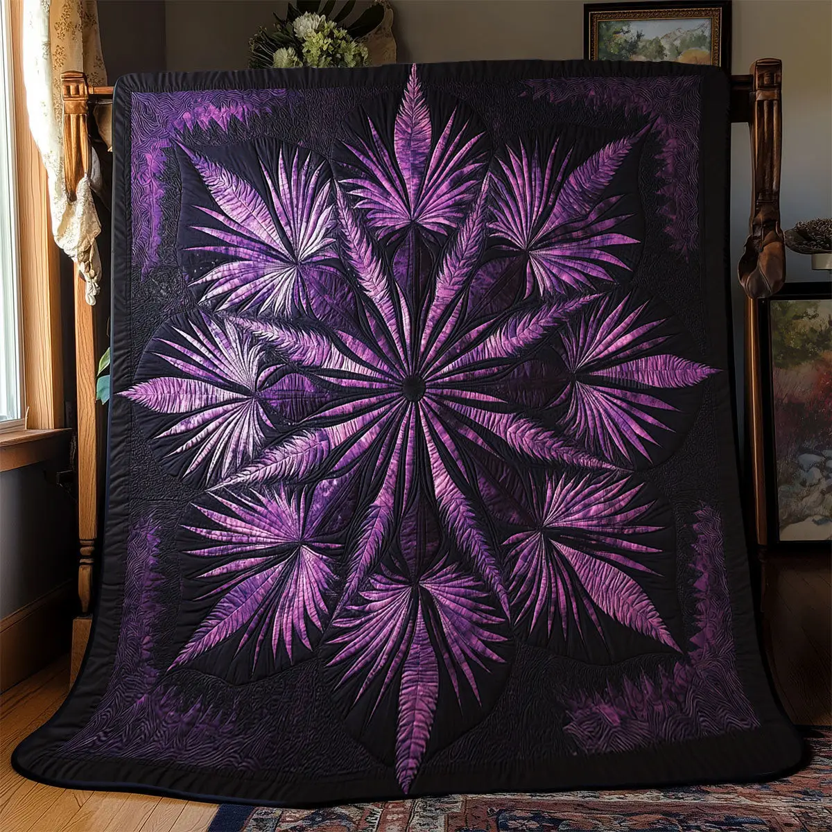 vPurple Blossom Quilt Luxury Throw Blankets Mother's Day Gifts For Daughter