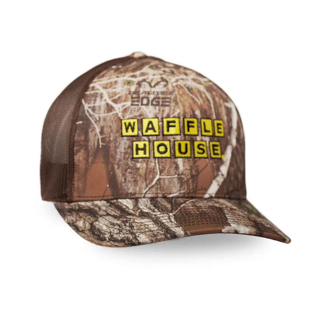 Waffle House Hat Embroidered Camo Trucker Hat Gift Ideas For Dad -WearandDecor
