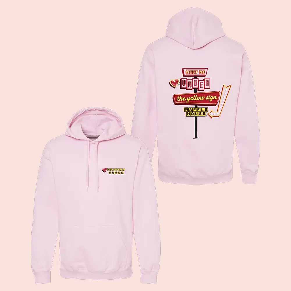 Waffle House Merch Meet Me Under The Yellow Sign Hoodie Best Valentines Gifts