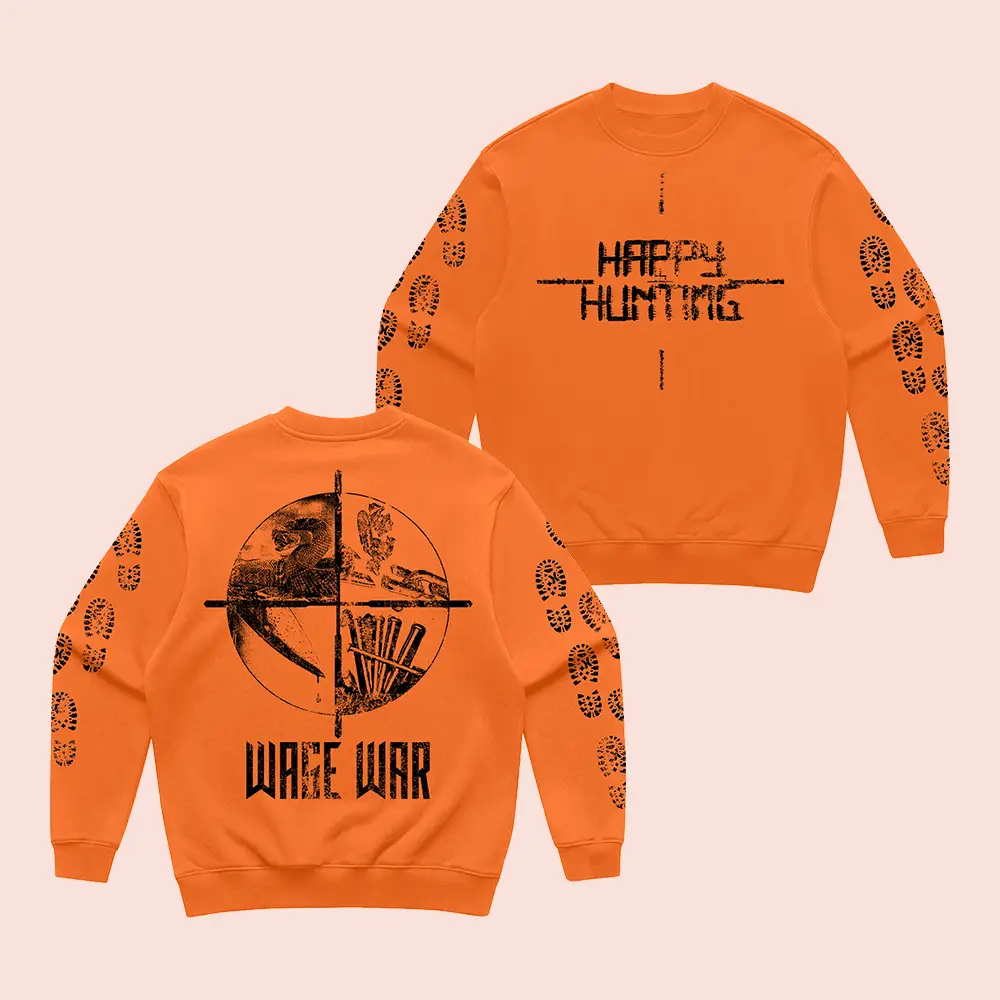 Wage War Merch Happy Hunting Sweatshirt Wage War Band Merchandise Store Gifts For Fans