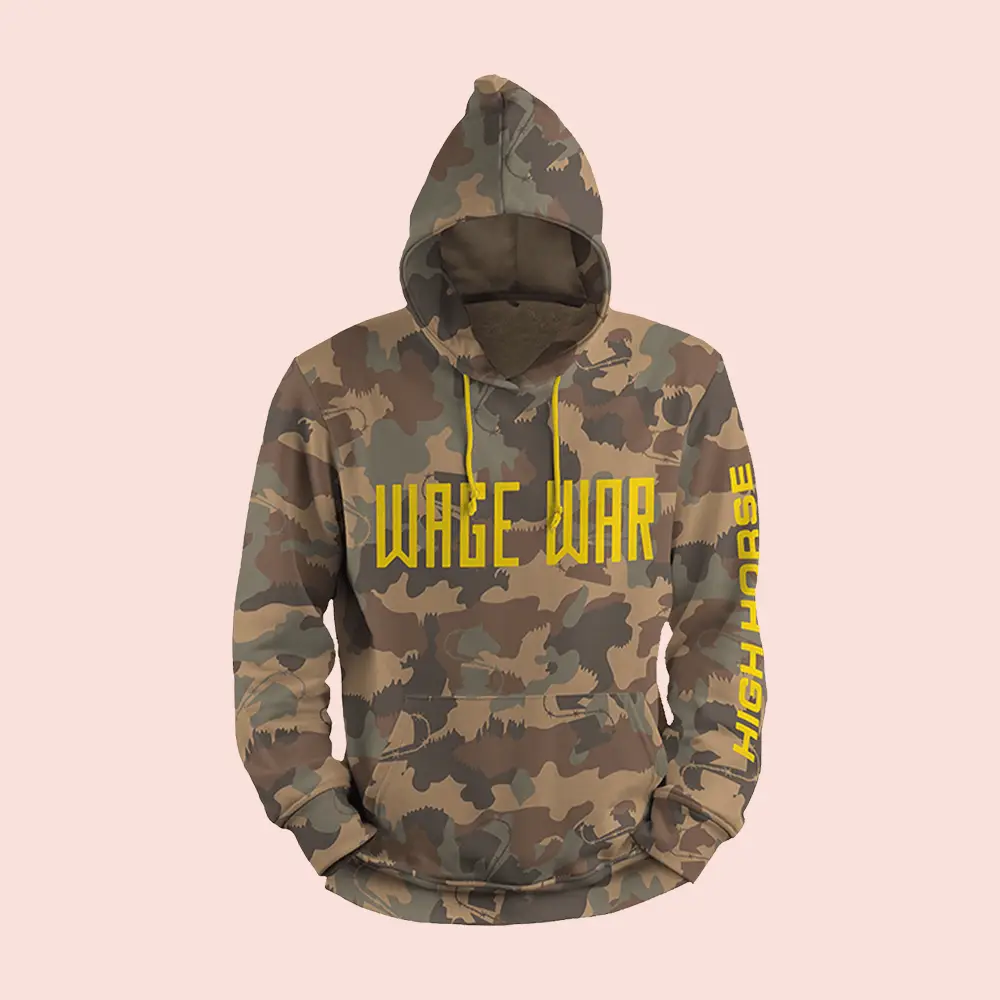 Wage War Merch High Horse Camo Hoodie Wage War Band Merchandise Fan Apparel For Men Wage War Merch High Horse Camo Hoodie Wage War Band Merchandise Fan Apparel For Men - Image 1