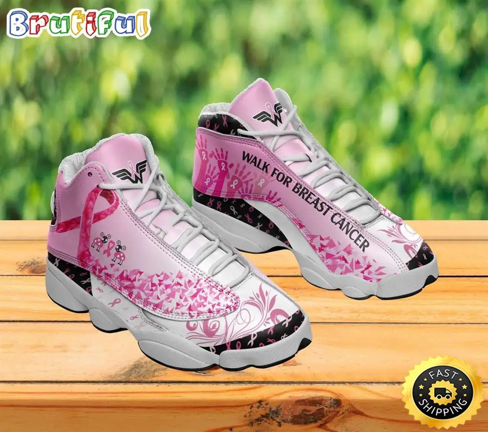 Walk For Breast Cancer Awareness Pink Ribbon and Bugs Air JD13 Shoes Walk For Breast Cancer Awareness Pink Ribbon and Bugs Air JD13 Shoes - Image 1