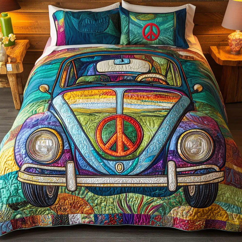 Wander Bug Quilted Bedding Set Bedroom Decor Christmas Gifts For Hippie Mom