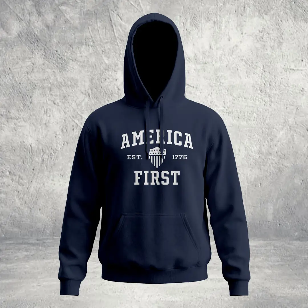 WANGHAF Nick Fuentes Merch America First Collegiate Hoodie Patriotic Gift Ideas