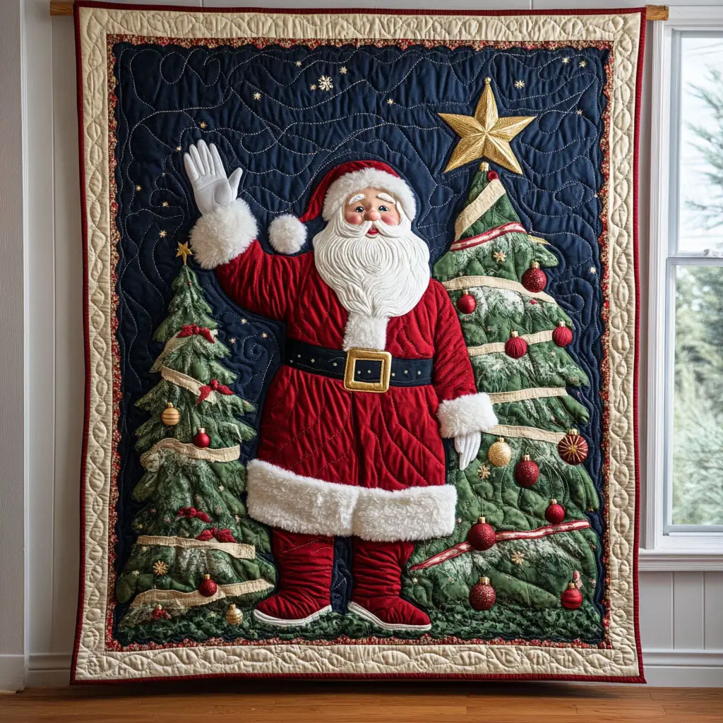 Warm Christmas Quilt Comfortable Microfiber Quilt Blanket for Everyday Use