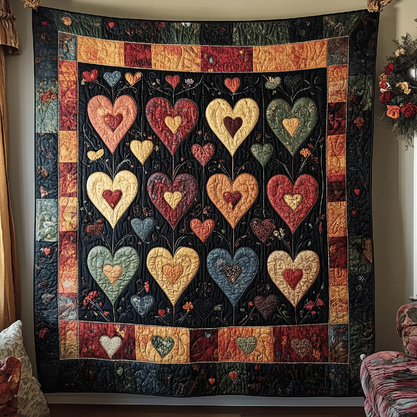 Warm Heart Quilted Blanket Home Decor Collection Unique Valentine's Day Ideas