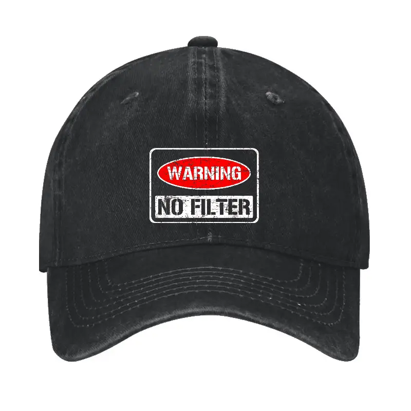 Warning No Filter Funny Sarcastic Cap Sarcastic T-Shirt for Men – Funny Graphic Saying Tee Warning No Filter Funny Sarcastic Cap Sarcastic T-Shirt for Men – Funny Graphic Saying Tee - Image 1
