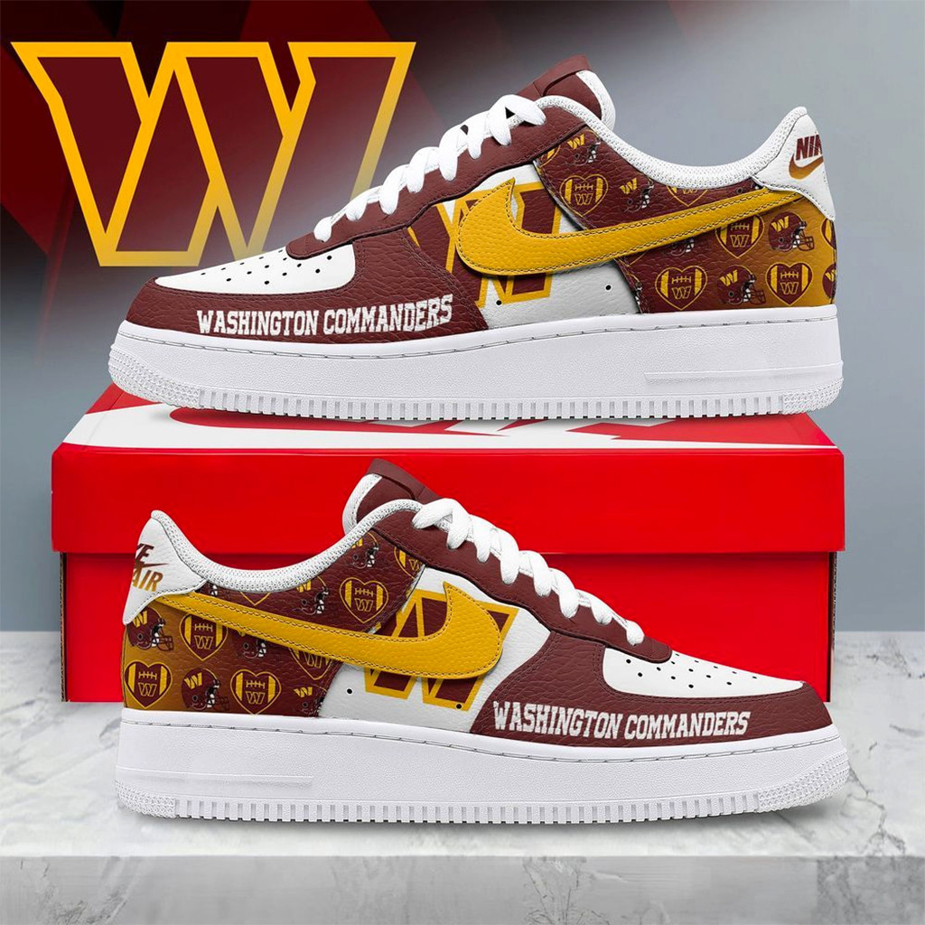 Washington Commanders AF1 Shoes Sneakers Commanders Merch Presents For Football Lovers