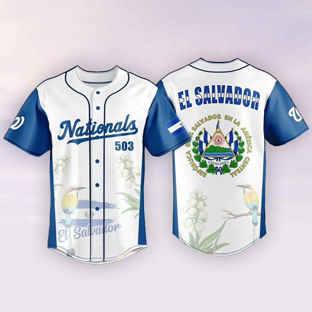 Washington Nationals Baseball Jersey Salvadoran Heritage Day 2026 Apparel Gift For Him Washington Nationals Baseball Jersey Salvadoran Heritage Day 2026 Apparel Gift For Him - Image 1