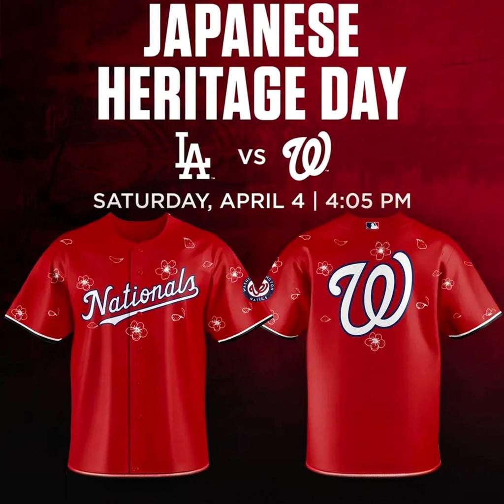 Washington Nationals Japanese Heritage Day 2026 Jersey Nationals Merch Cool Baseball Gifts