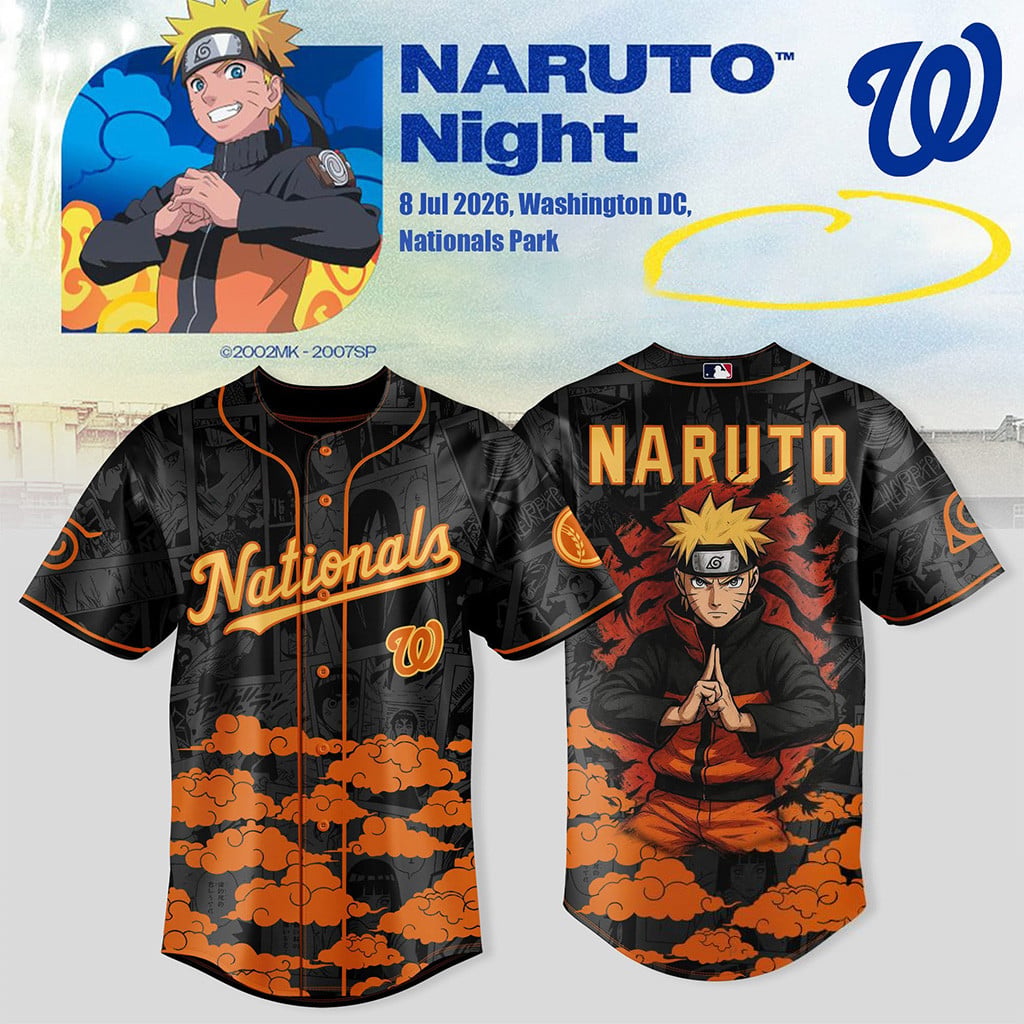 Washington Nationals Naruto Night 2026 Baseball Jersey Nationals Merch Gifts For Baseball Fans