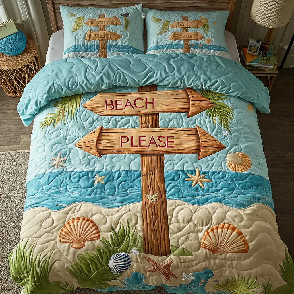 Wave Whisper Quilted Bedding Set Bedroom Decor Ideas Gifts To Get A Surfer