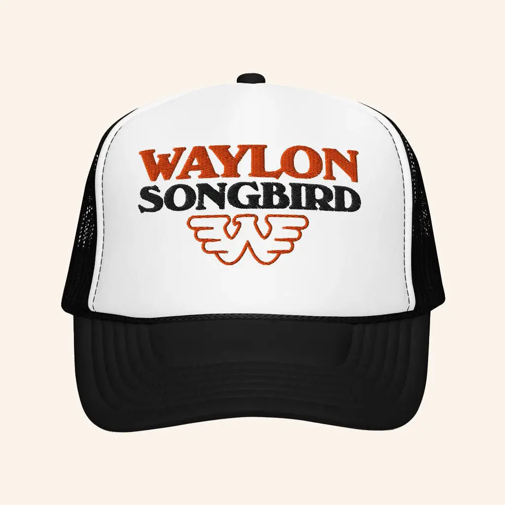 Waylon Jennings Merch Songbird Embroidered Trucker Hat Good Gifts For Boyfriend -WearandDecor