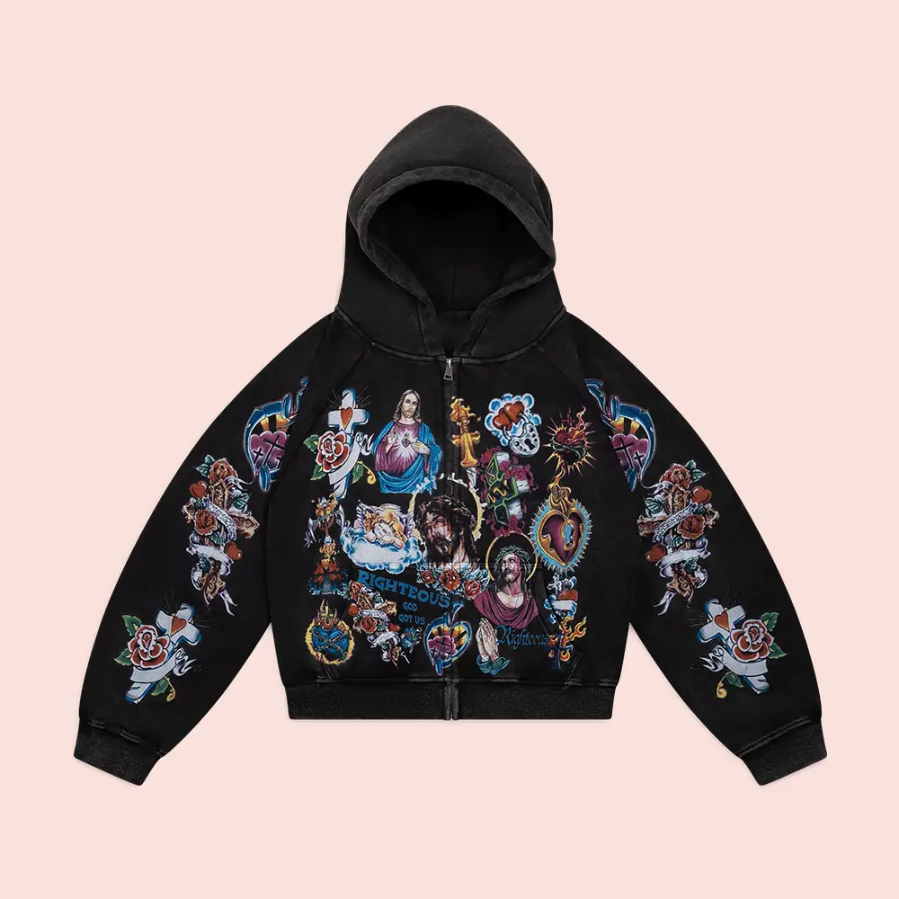 We Are Righteous Hoodie Risen King Cropped Zip Hoodie Christian Easter Gifts