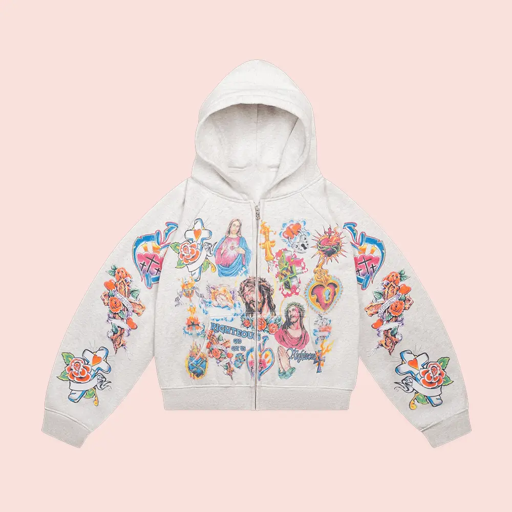 We Are Righteous Hoodie Risen King Cropped Zip Hoodie Religious Gift Ideas