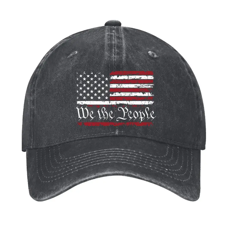 We The People American Flag Cap Funny Graphic Tee for Men – Sarcastic Saying Shirt