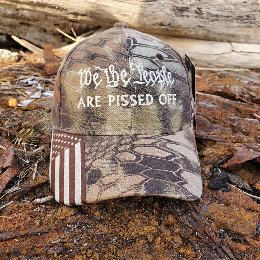 We The People Are Pissed Off Embroidered Camo Hat USA Patriotic Hat Gifts For Dad -WearandDecor