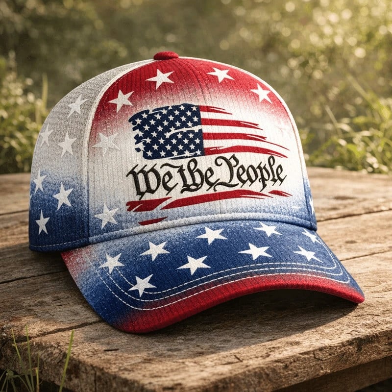 We The People Hat USA 250th Anniversary Cap US Flag Print Patriotic Gift for Dad