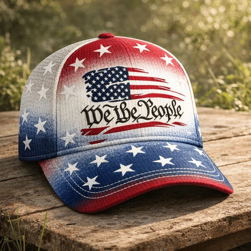 We The People Hat USA 250th Anniversary Cap US Flag Print Patriotic Gift for Dad