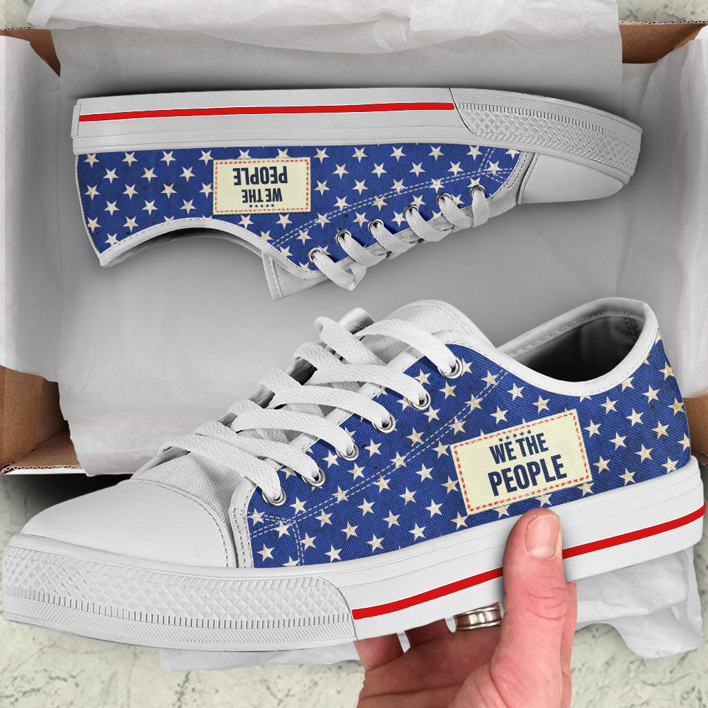We The People Low Top Shoes American Patriotic Shoes Gifts For Him Her
